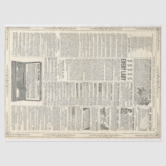 ヴィンテージの広告ページ 薄葉紙 (正面)