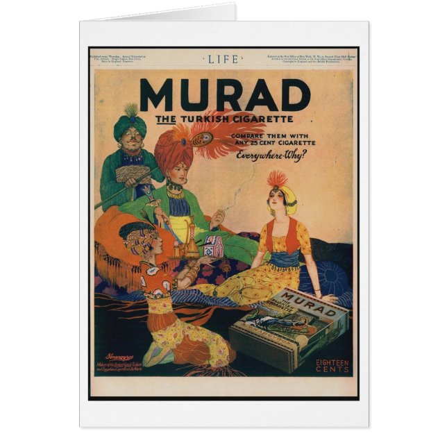 ヴィンテージの広告- 1918年のMuradのトルコのタバコ、 (正面)