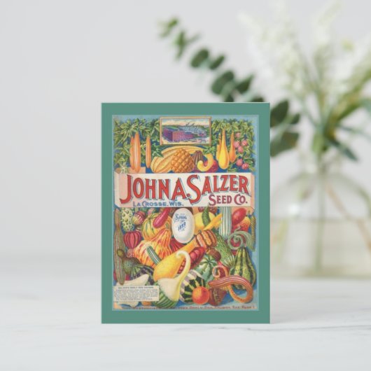 ヴィンテージの庭の種の包みの郵便はがき ポストカード (スタンド正面)