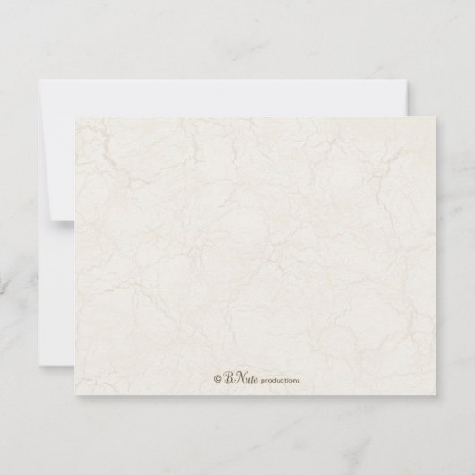 ヴィンテージの庭の花のパーソナライズで平らなメッセージカード ノートカード (裏面)