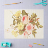 ヴィンテージの庭の花束のティッシュペーパー 薄葉紙 (クラフト)