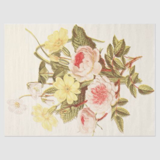 ヴィンテージの庭の花束のティッシュペーパー 薄葉紙 (正面)