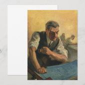 ヴィンテージの建築士と建物の青図 (正面/裏面)