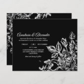 ヴィンテージの式結婚に予算招待状。 (正面/裏面)