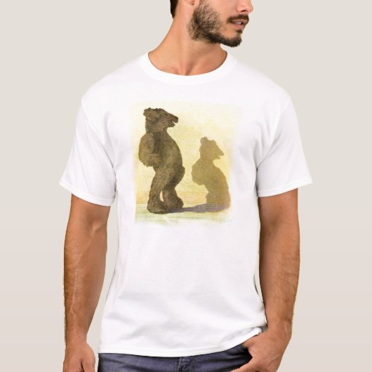 ヴィンテージの引くこと: テディー・ベアおよび彼の影 Tシャツ (正面)