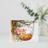 ヴィンテージの引くこと: ハンモックのベビー ポストカード (スタンド正面)