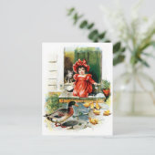 ヴィンテージの引くこと: 子ガモのための御馳走 ポストカード (スタンド正面)