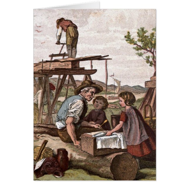 ヴィンテージの引くこと: 建設作業員 (正面)