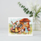 ヴィンテージの引くこと: 靴に住んでいる女性 ポストカード (スタンド正面)