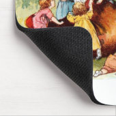 ヴィンテージの引くこと: 靴に住んでいる女性 マウスパッド (コーナー)