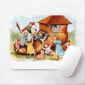 ヴィンテージの引くこと: 靴に住んでいる女性 マウスパッド (マウス)