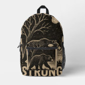 ヴィンテージの強度 プリントバックパック (正面)