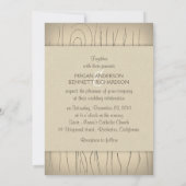 ヴィンテージの彫刻を施した木製の結婚式招待状 招待状 (裏面)