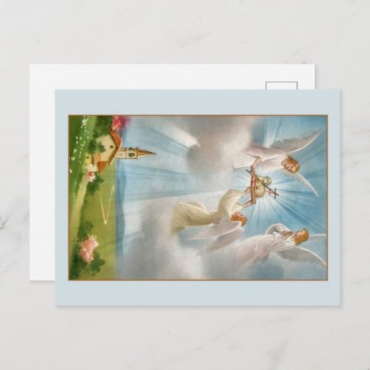 ヴィンテージの復活した子羊の神の天使のイースターポストカード ポストカード (正面/裏面)