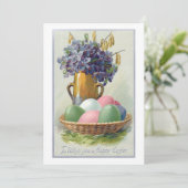 ヴィンテージの復活祭の卵とスミレ シーズンカード (スタンド正面)