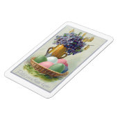 ヴィンテージの復活祭の卵とスミレ マグネット (左側)