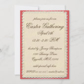 ヴィンテージの復活祭の卵とスミレ 招待状 (正面)