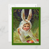 ヴィンテージの復活祭の女の子バニーの衣装, ZSSG シーズンポストカード (正面/裏面)