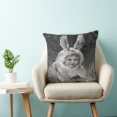 ヴィンテージの復活祭の女の子バニーの衣装B&W, ZSSG クッション (椅子)