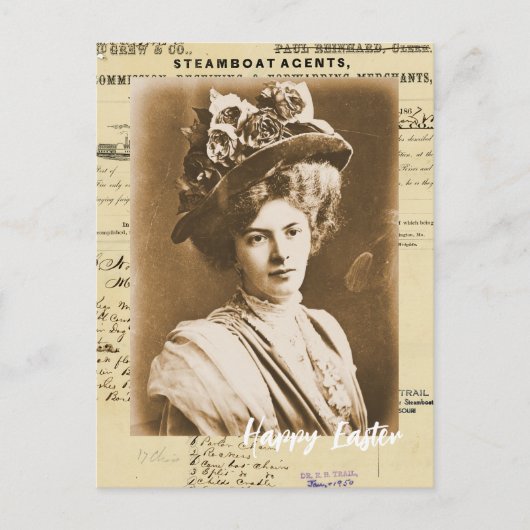 ヴィンテージの復活祭の衣装 ポストカード (正面)