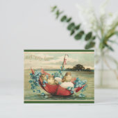 ヴィンテージの復活祭の雛とスミレ ポストカード (スタンド正面)