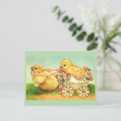 ヴィンテージの復活祭の雛 ポストカード (スタンド正面)