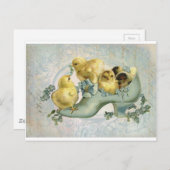 ヴィンテージの復活祭の雛 ポストカード (正面/裏面)