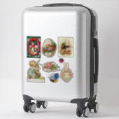 ヴィンテージの復活祭、花、鳩と卵 シール (スーツケース)