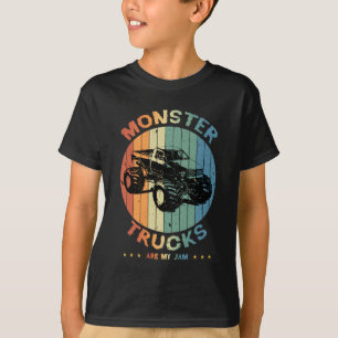 ヴィンテージの怪獣トラックが私のジャムレトロの少年Tシャツ Tシャツ
