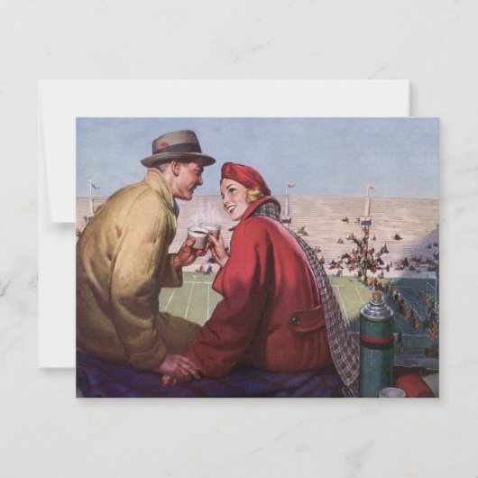 ヴィンテージの恋と恋、カップルでのサッカーの試合 (正面)