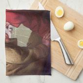 ヴィンテージの恋と恋、カップルでのサッカーの試合 キッチンタオル (四つ折り)