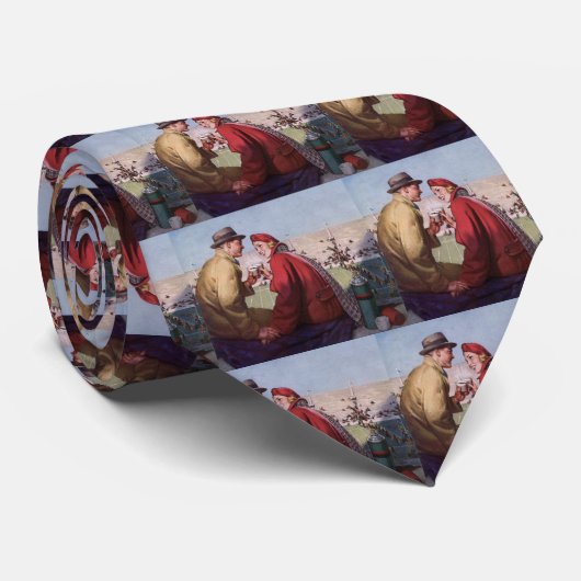 ヴィンテージの恋と恋、カップルでのサッカーの試合 ネクタイ (ロール)