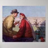 ヴィンテージの恋と恋、カップルでのサッカーの試合 ポスター (正面)