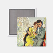 ヴィンテージの恋愛とロマンス、ジェットコースターの旅 マグネット (正面/裏面)