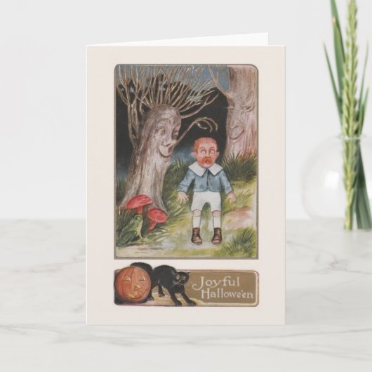 ヴィンテージの恐ろしいハロウィーングリーティングカード カード (正面)