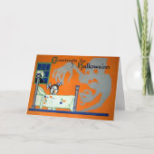 ヴィンテージの恐ろしいハロウィーン幽霊カード シーズンカード (正面)