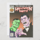 ヴィンテージの恐怖喜劇的なハローウィンパーティの招待状 招待状 (正面)