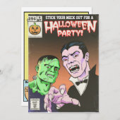 ヴィンテージの恐怖喜劇的なハローウィンパーティの招待状 招待状 (正面/裏面)