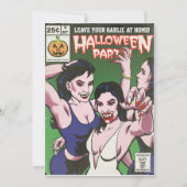 ヴィンテージの恐怖喜劇的なハローウィンパーティの招待状 招待状 (正面)