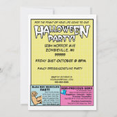 ヴィンテージの恐怖喜劇的なハローウィンパーティの招待状 招待状 (裏面)