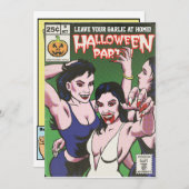 ヴィンテージの恐怖喜劇的なハローウィンパーティの招待状 招待状 (正面/裏面)