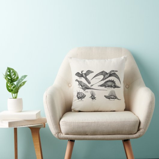 ヴィンテージの恐竜のイラストレーションのレトロの恐竜 クッション (椅子)