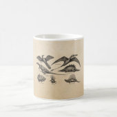 ヴィンテージの恐竜のイラストレーションのレトロの恐竜 コーヒーマグカップ (中央)