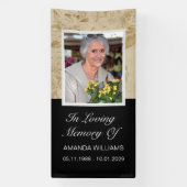 ヴィンテージの愛する記憶の墓カバー毛布の女性 横断幕 (縦)