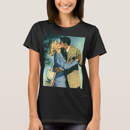 ヴィンテージの愛とロマンス クリスマスダンス Tシャツ (正面)
