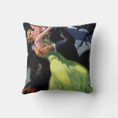 ヴィンテージの愛とロマンス、ロマンチックなキス クッション (裏面)