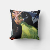 ヴィンテージの愛とロマンス、ロマンチックなキス クッション (正面)