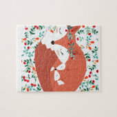 ヴィンテージの愛らしくかわいい母孤のオオカミおよび彼女のベビー ジグソーパズル (横)