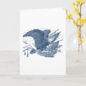 ヴィンテージの愛国心が強いわめくワシ米国の旗の矢 カード (黄色い花)