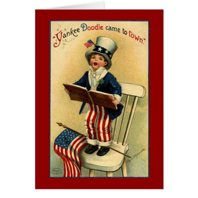 ヴィンテージの愛国心が強いヤンキーの落書きカード (正面)